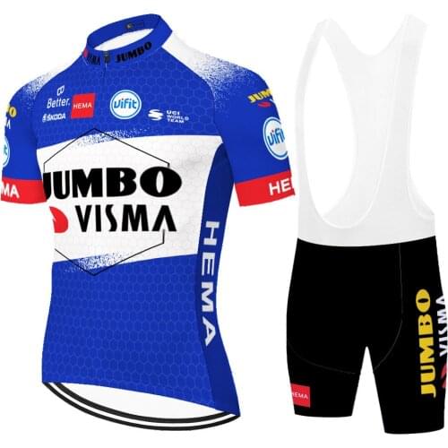 2021 JUMBO VISMA Equipación Ropa Gel Tricota Maillot Culotes Conjunto Masculino Bermuda Mallot Ciclismo Hombre Verano Jersey