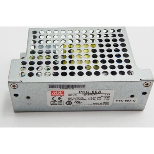 MEAN WELL PSC-60A-C 60W Switching Power Supply 13.8V 13.8V DC 2.8A 1.5A enclosed type with Battery Charger(UPS function)