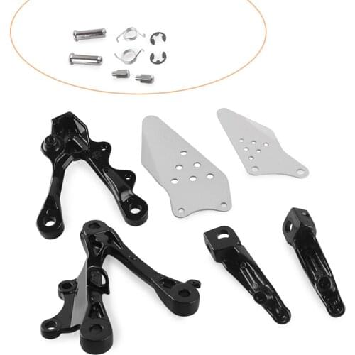 Motorcycle Front Rider Foot Pegs Footrest Brackets for Kawasaki NINJA ZX6R 2009 2010 2011 Aluminum Alloy