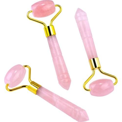 Genuine Jade Facial Roller Natural Rose Quartz Body Massage Stone Anti Cellulite Wrinkles Beauty Skin Health Care Face Lift Tool