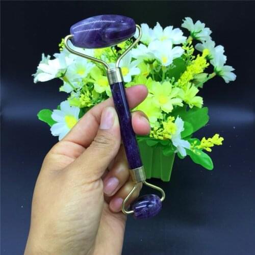 Natural dream amethyst crystal massage roller anti cellulite wrinkle facial body beauty health tool Reiki healing gemstone