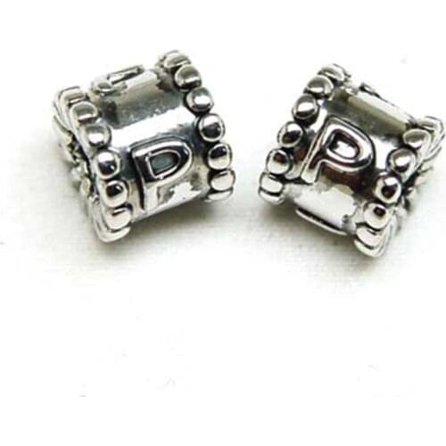 2019 New Original Genuine Alloy Metal Beads Letter A- Z Charm Bead Alphabet Fits Bracelet DIY Jewelry Making 100 pcs/Lot