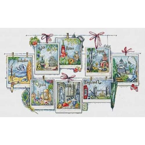 Memories of world travel Counted Cross Stitch 11CT 14CT 18CT DIY Chinese Cross Stitch Kits Embroidery Needlework Sets