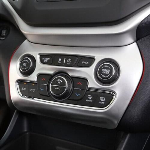 FOR Jeep Cherokee KL 2014 2015 2016 2017 2018 ABS Matte Car air conditioner Switch panel frame Cover Trim car stylin accessories