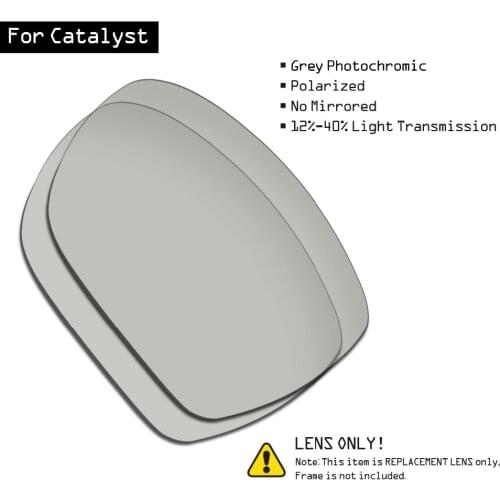 SmartVLT Polarized Sunglasses Replacement Lenses for Oakley Catalyst - Grey Photochromic