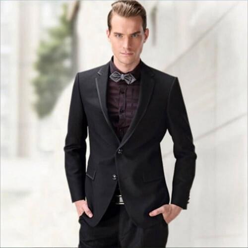 Latest Coat Pant Designs Black Wedding Men Suit Blazer Groom Tuxedo 2Piece Custom Made Costume Mariage Homme Terno Masculino