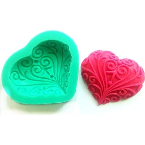 Heart Lace Shaped Silicone Fondant Mould Cake Decorating Baking Tools Chocolate Mold Kitchen Accessories SQ15154