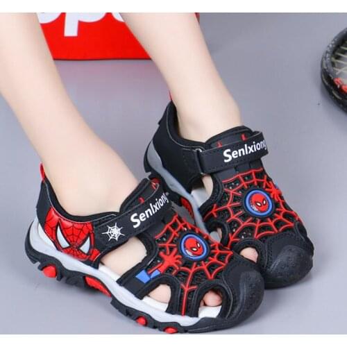 Disney Boys Sandals Shoes Summer Kids Beach Children Shoes Cartoon Spiderman Boys Sandal Baby Sandals Soft Toddler Kids Sandals