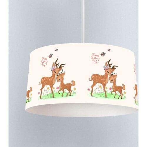 Happy Deer Family Boy Printing Patterned Kids Baby Room Bedroom Light Pendant Lamp Chandelier