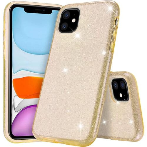 Glitter Bling Luxury Case For iPhone 11 Pro Max iPhone11 Women Cute Sparkle Hybrid Hard Girls Cover Gold Phone Coque Accessories