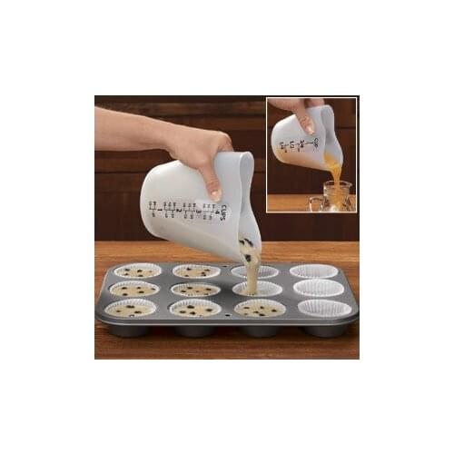 500ml Silicone Measuring Cup Clear Scale Show for Baking Beaker Liquid Measure JugCup Container Kitchen Scales Tools