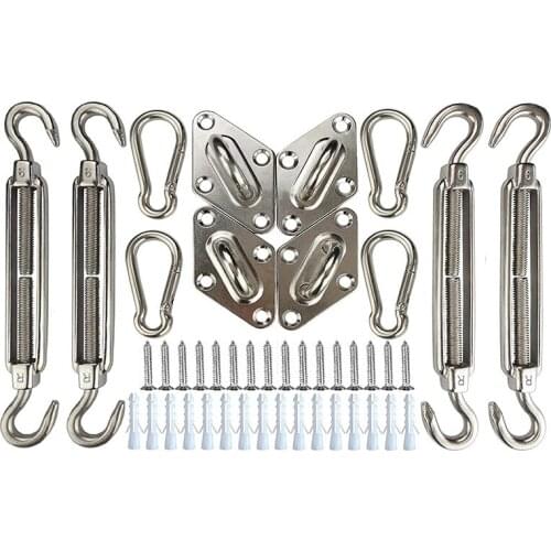 Sun Shade Sail Hardware Kit Anti-Rust Stainless Steel Hardware for Shade Sails Installation, 6 Inch