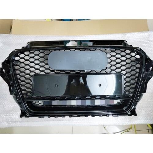Honeycomb Grill Mesh Gloss Black for Audi A3/S3 8V 2014 2015 2016 RS3 Quattro Style Hex Mesh Front Bumper Hood Grille