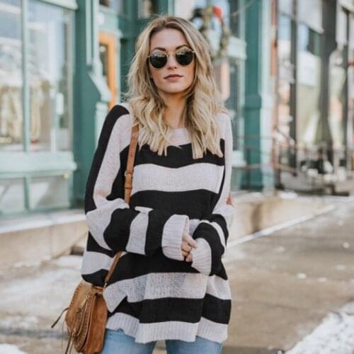 Sweater 2018 New Brand Womens Long Sleeve Casual O-Neck Baggy Ladies Pullover Top Knitted Sweater Jumper