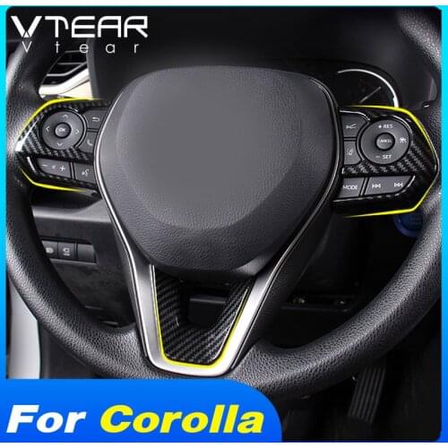 Vtear Steering Wheel Button Frame Cover Knob ABS Decoration Car Styling Interior Trim Accessories For Toyota Corolla 2021 Parts