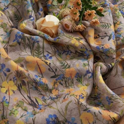 High end pure flax fabric Brand order customized fabrics Skirt Dress shirt Robe tissus