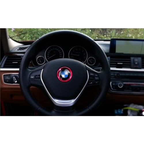 Yimaautotrims Auto Steering Wheel Ring Cover Trim 1 Piece Fit For BMW 1 Series / 3 Series / 5 Series / 3 Color / Metal