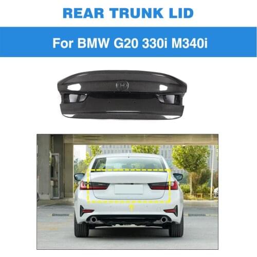 Rear Tunk Boot Lid for BMW 3 Series G20 Standard M Sport 2018 2019 2020 Carbon Fiber Rear Trunk Boot Lip Spoiler