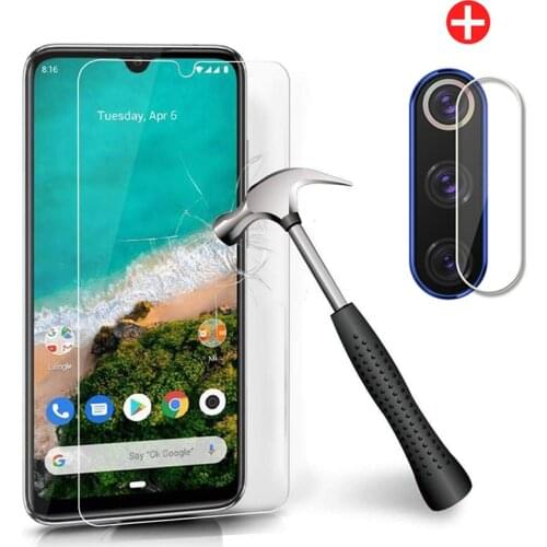 2 in 1 Tempered Glass For Xiaomi Mi A3 Screen Protector Protective Glas On The For Xiaomi Mi A3 Camera Lens Film Xiaomia3 MiA 3