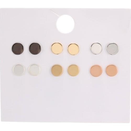 Fashion women accessories wholesale girls birthday party stud earrings mix round gold rose gold black Silver color earring sets
