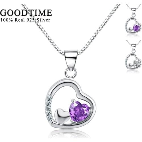 Fashion Necklace Real 925 Sterling Silver Zircon Pendants Jewelry For Women Romantic Crystal Pendant Necklaces Gifts For Party