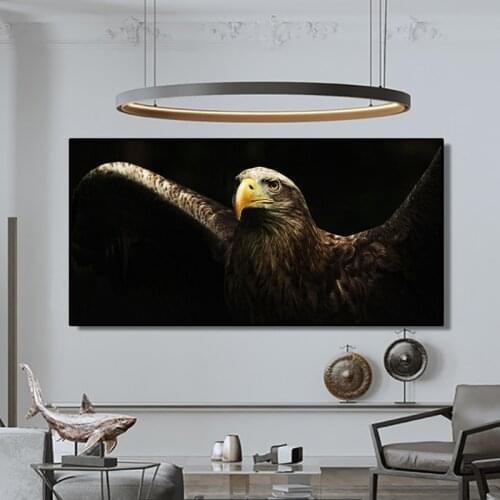 Golden Eagle Canvas Art Animals Wall Art Poster Pictures for Living Room Home Decor Cuadros Wall Canvas Print Paintings Frame