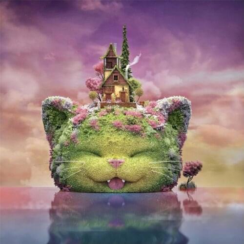 5D Diy Diamond Painting Cross Stitch Landscape animal cat Diamond Embroidery Pattern Drill Mosaic Home Decor Gift Art