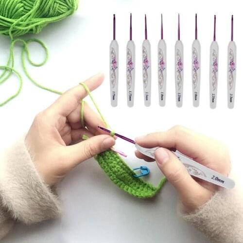 8Pcs/lot Plastic Handle Aluminium Crochet Hooks Set Sewing Knitting Needles for Sweater Sewing Knitting Needles Sewing Tools