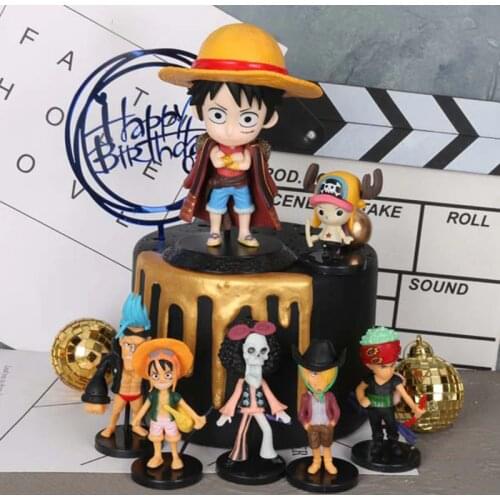 Anime one piece cake topper luffy chopper zoro nami sanji zoro figure one piece cake decoration wedding birthday party supplie