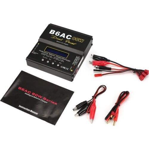 B6AC 80W 6A Lipo NiMh Li-ion Ni-Cd AC/DC RC Balance Charger 10W Discharger for RC Car Helicopter Drone Airplane Battery