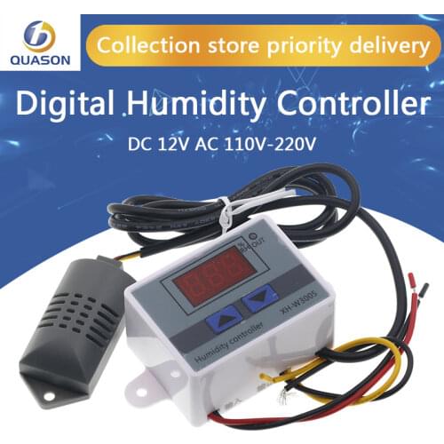 XH-W3005 W3005 DC12V 24V AC110V-220V Digital Humidity Controller Hygrometer Humidity Control Switch 0~99%RH With Humidity Sensor