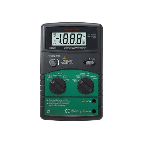 MASTECH MS5201 Digital Insulation Resistance Tester Megger Megometro Mega Ohm Sound and Light Alarm Genuine