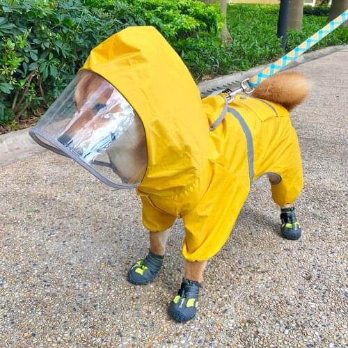 Dog Raincoat Waterproof Clothing Dog Rain Jacket Jumpsuit French Bulldog Clothes Welsh Corgi Dog Costume Shiba Inu Pet Outfit