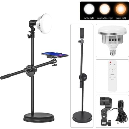 Photography 150W LED Video Lamp Light Bulb Handle Table Lighting Box With Tripod Stand For Photo Studio Portrait Phone Holder