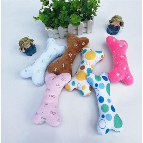 Random color Bone Dog Toy Pet Bite Resistant Plush Puppy Squeaky Toy Funny Toy For Dogs Molar Chew Toys