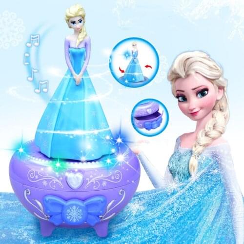 Disney Princess Toys Pvc Action Figures Elsa Musical Fashion Doll Christmas Gift Toys For Girl Children