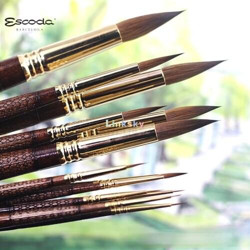 Escoda Grafilo 2420 Kolinsky-Tajmyr Sable | Fine Hair Classical Oil Painting Brush,handle Has A Unique and Elegant Engraving