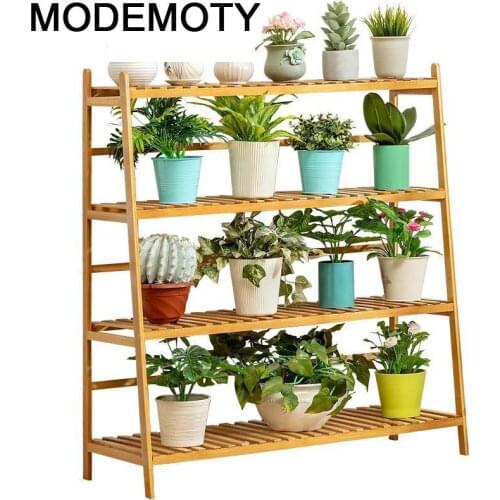 Plantas Interior Indoor Pot Varanda Escalera Decorativa Madera Outdoor Plant Rack Stojak Na Kwiaty Balcony Shelf Flower Stand