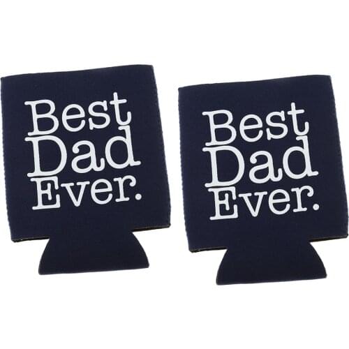MagiDeal 2pcs Funny BEST DAD EVER Beer Can Holder Cooler Neoprene Beer Can Holders for Wedding Birthday Party Engagement Favors