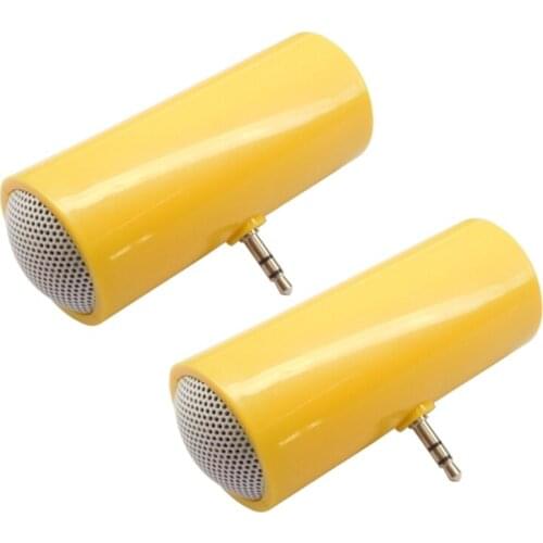 28EA Mini Phone Speaker Portable Wireless Plug in Speaker with 3.5mm Aux Audio Connector AAA Battery Powered Stereo Speaker