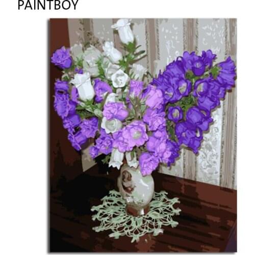 PAINTBOY Framed Pictures Flowers DIY Oil Painting Painting By Numbers Hand Painted On Canvas Home Decor