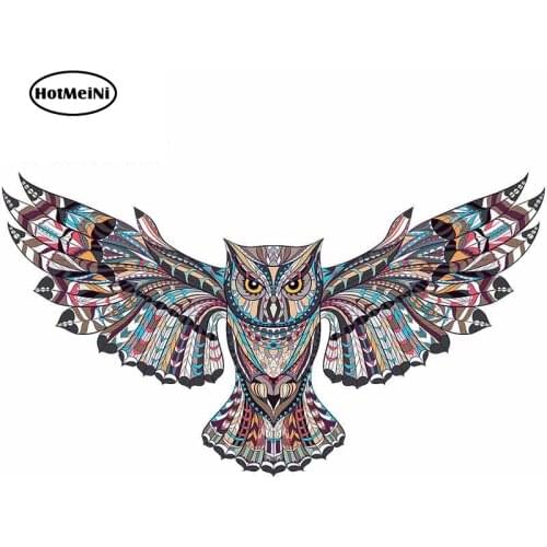 HotMeiNi 13cm x 7.3cm Owl Spreading Wings Fine Decal 3D DIY Funny Car Stickers RV VAN Windshield Bumper Windows Vinyl Car Wrap