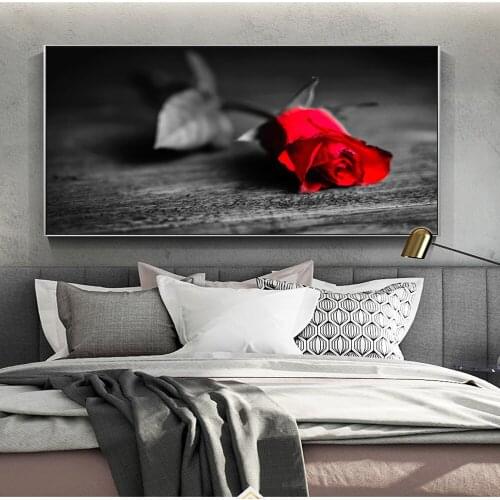 Large Red Rose Flower Wall Posters And Prints Modern Flowers Canvas Art Paintings Cuadros Pictures For Living Room Wall Decor