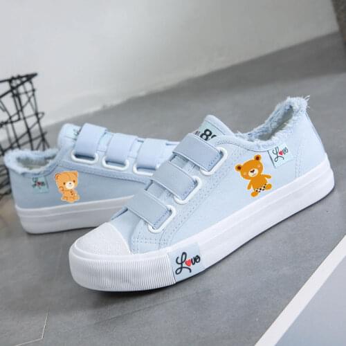 Spring Summer 2021 New Women Low-top Canvas Shoes Girl Cute Hand-Painted Fairy Flat Shoes Fashion Female Student Casual Sneakers