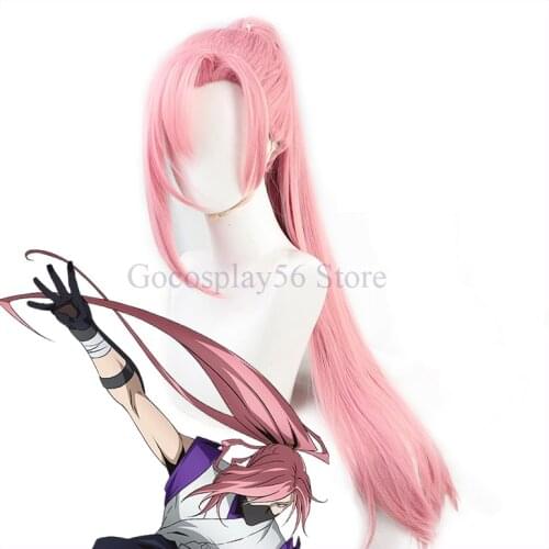 Anime SK∞ Cherry Blossom Cosplay Wig Pink Long Straight Ponytail Heat Resistant Hair Adult Role Play SK8 the Infinity SK Eight