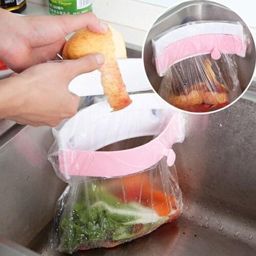 Home kitchen suction kitchen tool bag Garbage Rack Folding Hanging Trash Bag Sink Hanger Waste Bins