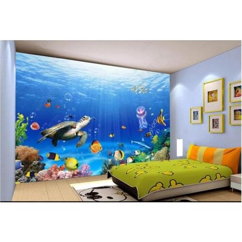 Custom photo wallpaper for walls 3 d Fashion beautiful ocean underwater world TV background wall papers decoration painting