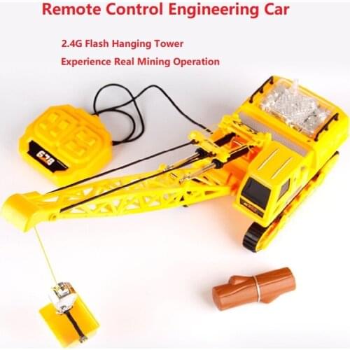 Remote Control Engineering Car Toy 8051E 8-Channel Simulation 2.4G Flash Hanging Tower Big Construction Crane Toys Truck