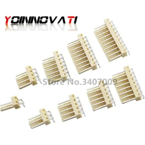 50pcs 2510-AW KF2510 Connector 2.54MM PITCH Male Pin Header 2P/3P/4P/5P/6P/7P/8P/9P/10P/11P/12P Right Angle for PCB 2.54MM