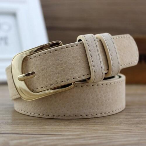 Woman jeans belt black leather belts for women waist ceinture femme gold buckle pig skin cintos designer fashion ladies riem